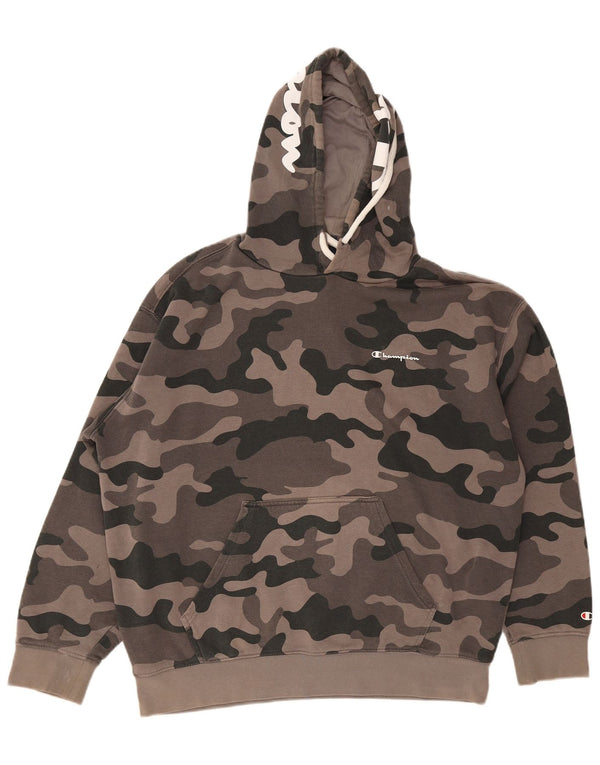 Champion Herren-Kapuzenpullover mit Grafik, lockere Passform, groß, grüne Tarnung