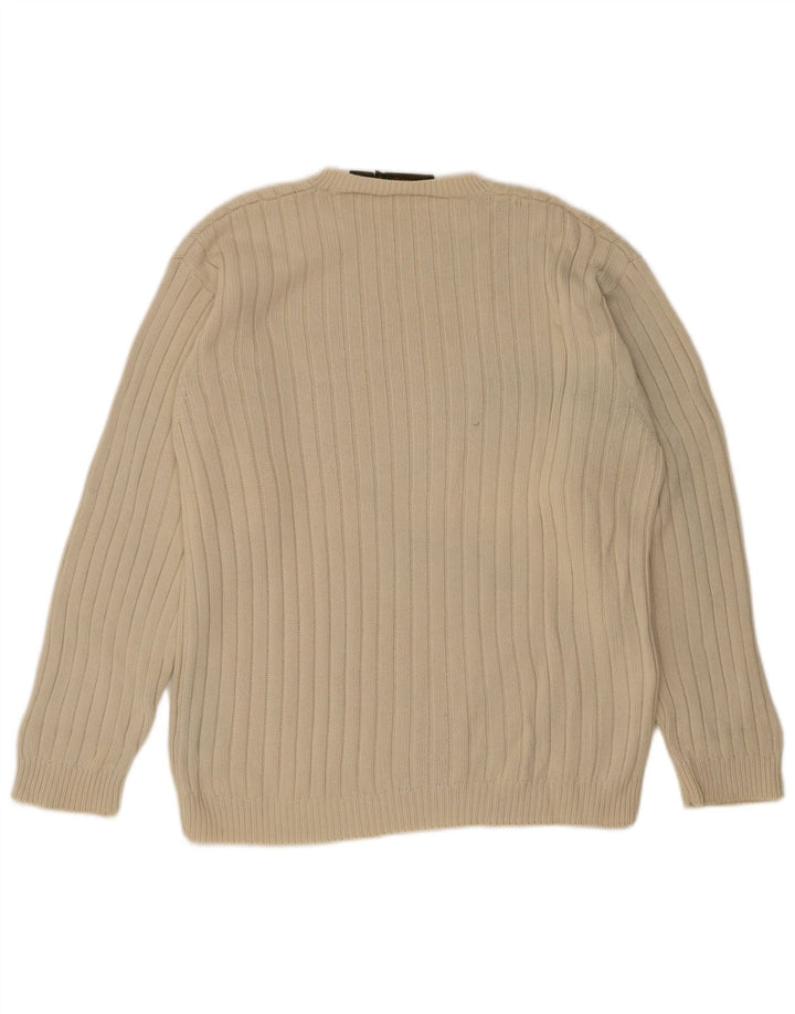 Timberland Herren-Pullover mit Rundhalsausschnitt, mittelbeige Baumwolle