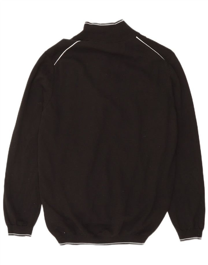 Hugo Boss Herren-Pullover mit Reißverschluss, 2XL, schwarze Baumwolle