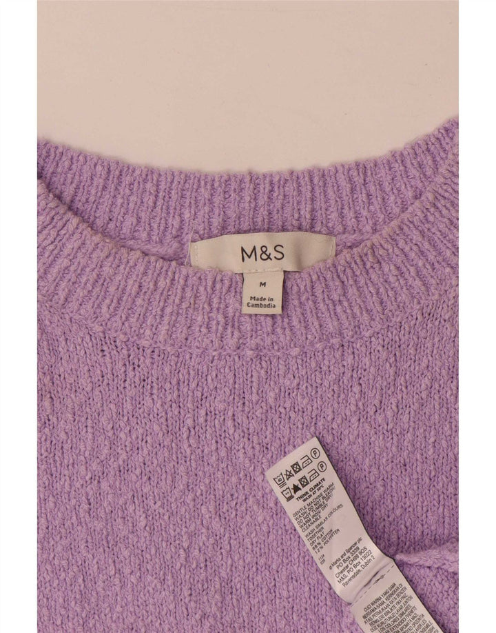 Marks & Spencer Damen Weste Tank Top UK 14 Medium Lila Baumwolle