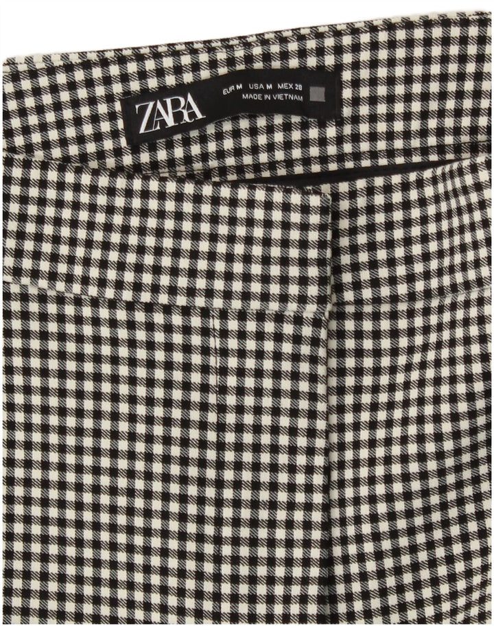 Zara Skinny Chino-Hose für Damen, Größe M, W28, L26, Schwarz, Gingham