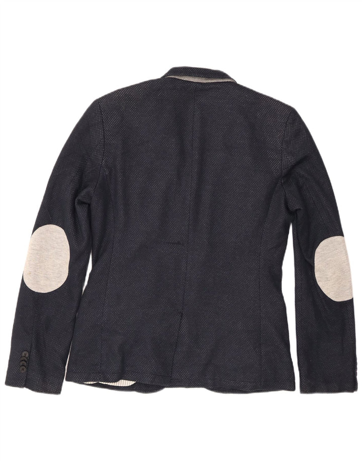 Zara Herren-Blazer mit 2 Knöpfen, Gr. 40, groß, marineblau, Polyester