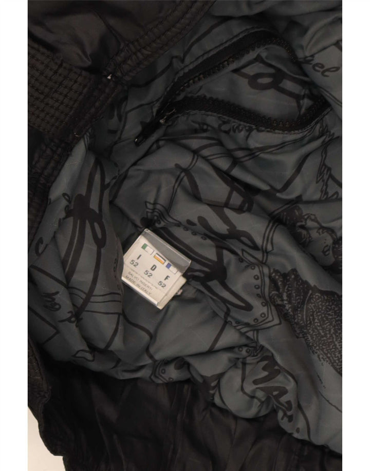 Vintage Damen Bomberjacke IT 52 XL Schwarz Polyamid