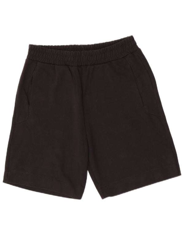 Zara Damen Casual Shorts UK 12 Medium W28 Schwarze Baumwolle