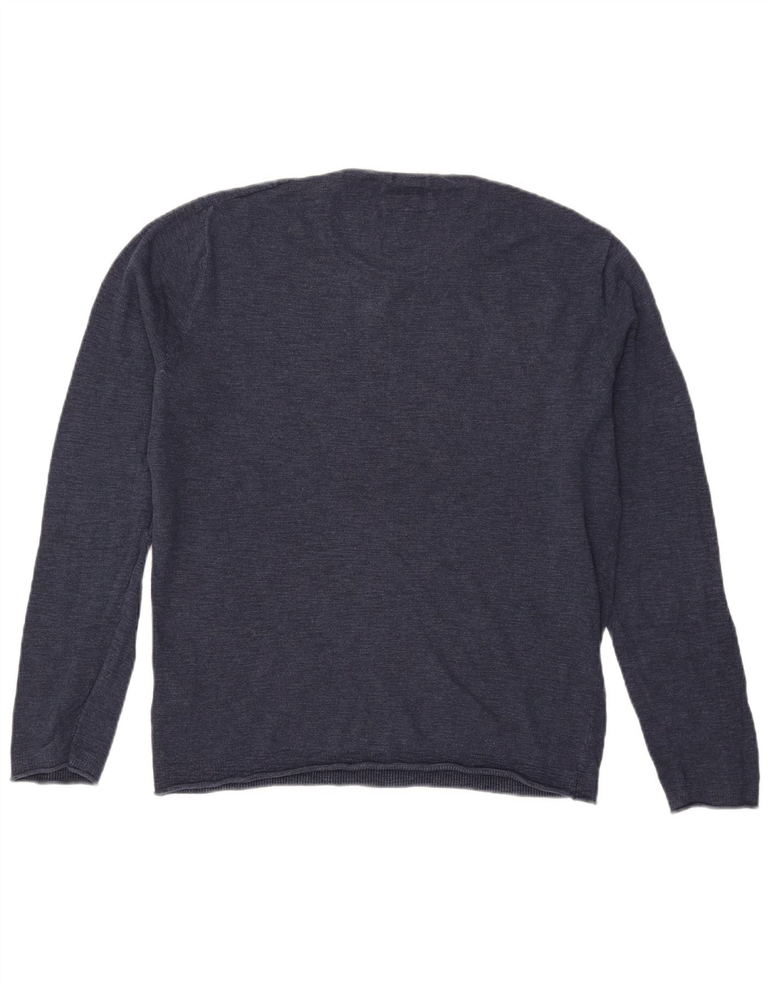 Tommy Hilfiger Herren-Pullover mit Rundhalsausschnitt, mittlere marineblaue Baumwolle