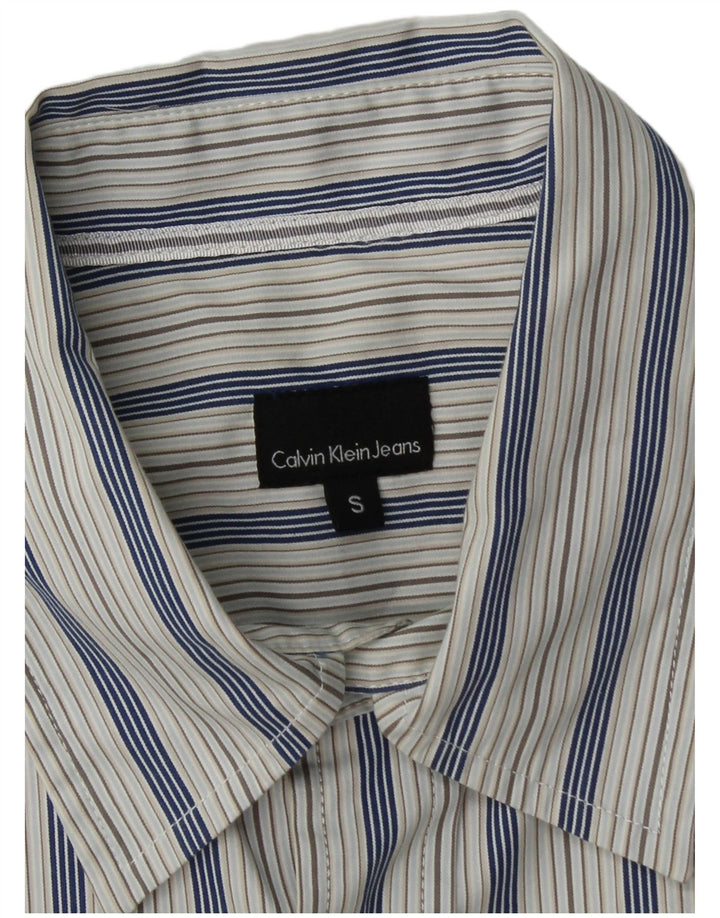 Calvin Klein Jeans Herrenhemd, klein, blau gestreift, Baumwolle