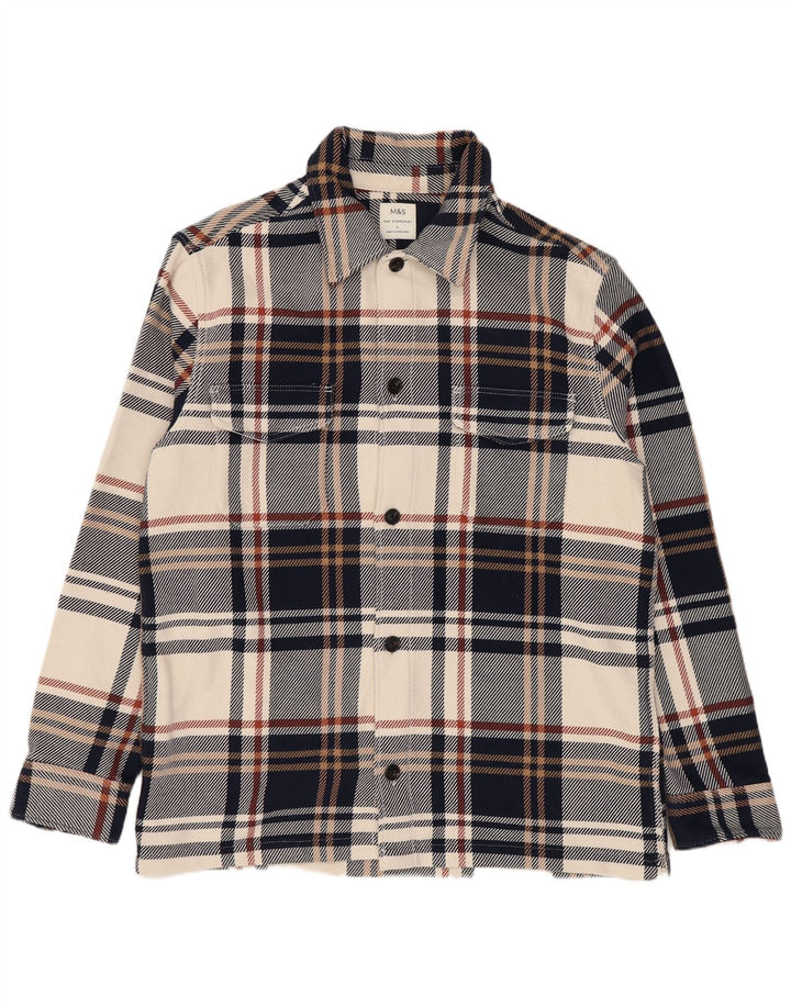 Marks & Spencer Herren-Overshirt-Flanellhemd, groß, mehrfarbig, kariert