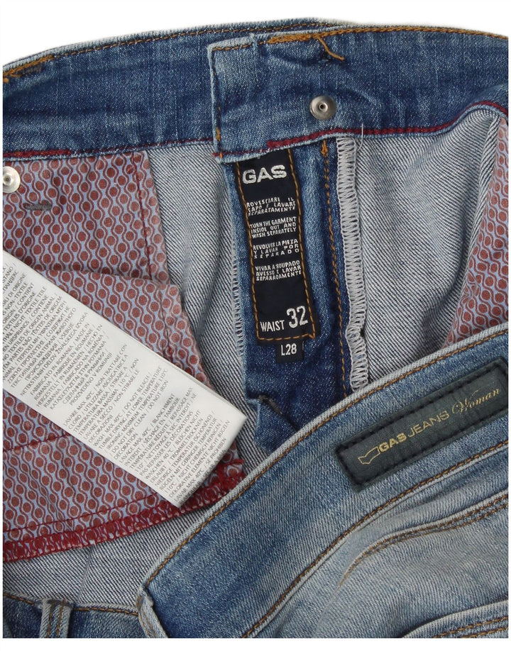 Gas Damen Slim Jeans W32 L28 Blaue Baumwolle