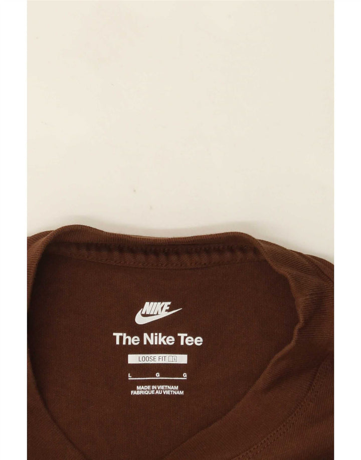 Nike Herren-T-Shirt mit lockerer Passform und Grafik, Größe L, Braun