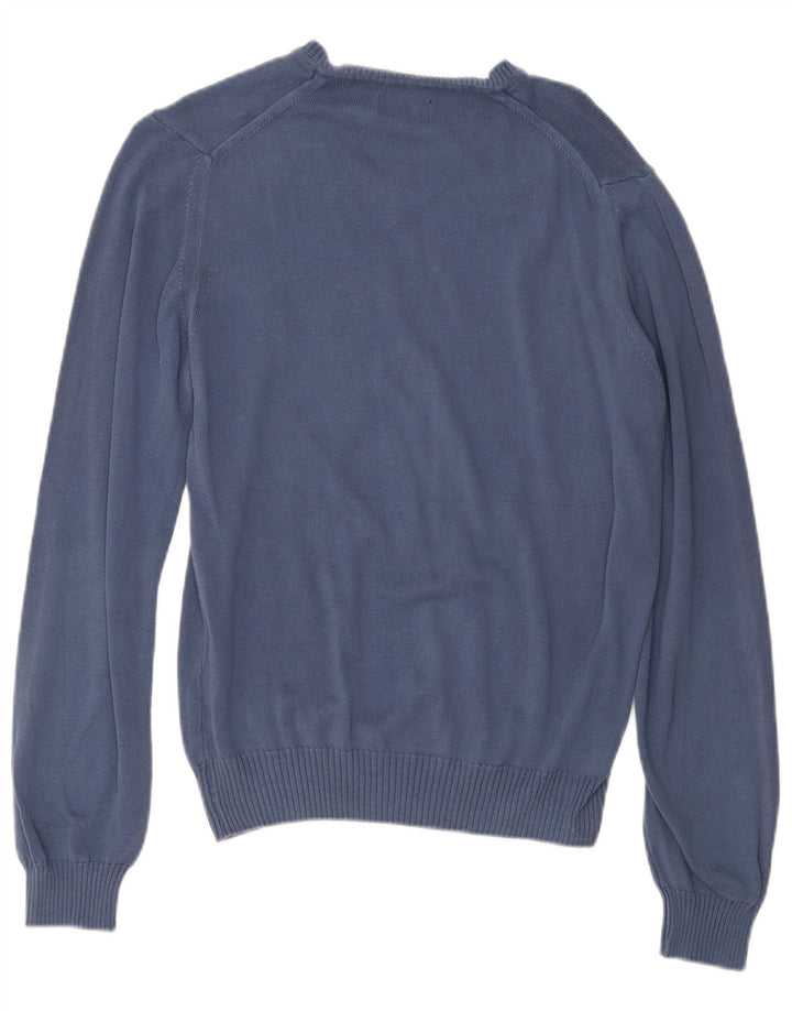 BROOKSFIELD Herren-Pullover, lockere Passform, V-Ausschnitt, Größe 48, mittelblaue Baumwolle