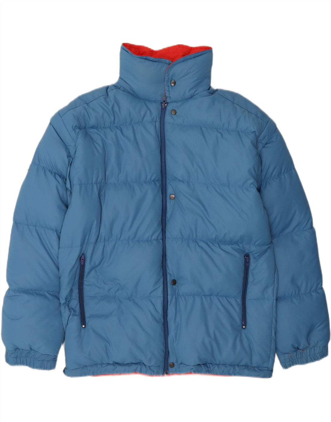 VINTAGE Herren Loose Fit Reversible Wattierte Jacke UK 38 Mittelrot