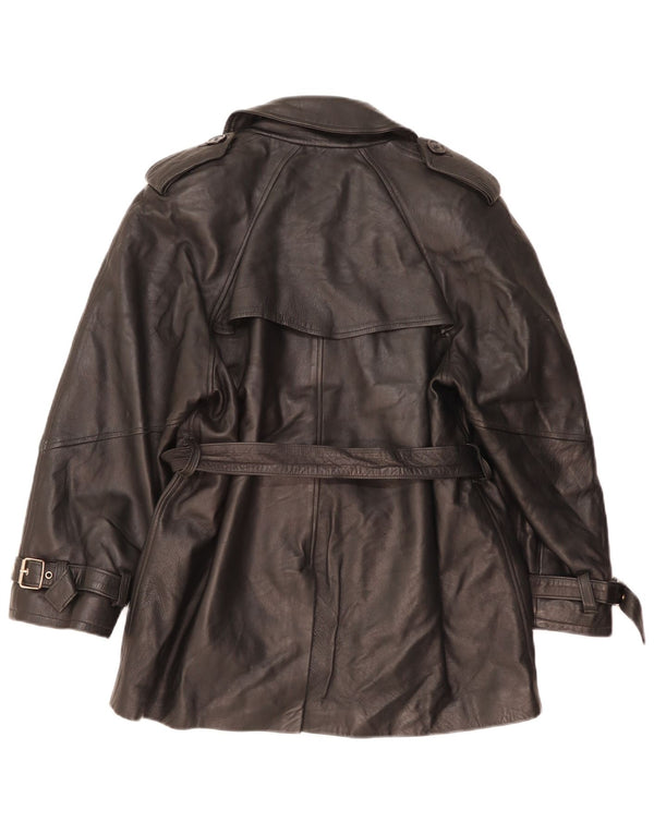 Vintage Damen Military Loose Fit Zweireihige Jacke UK 10 Small Schwarz