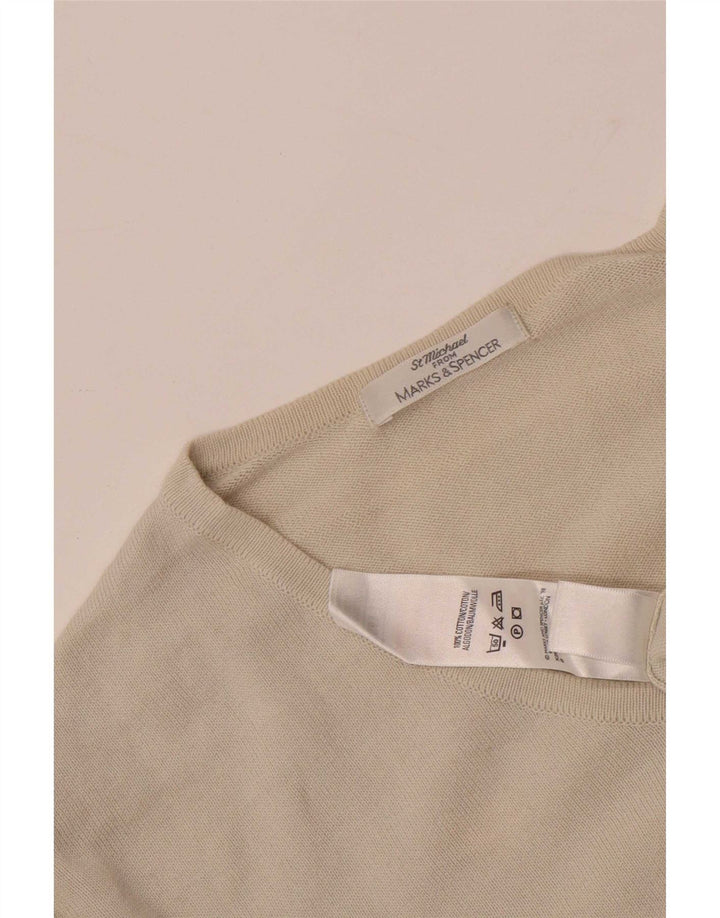 Marks & Spencer Herren Top Langarm XL Beige Baumwolle