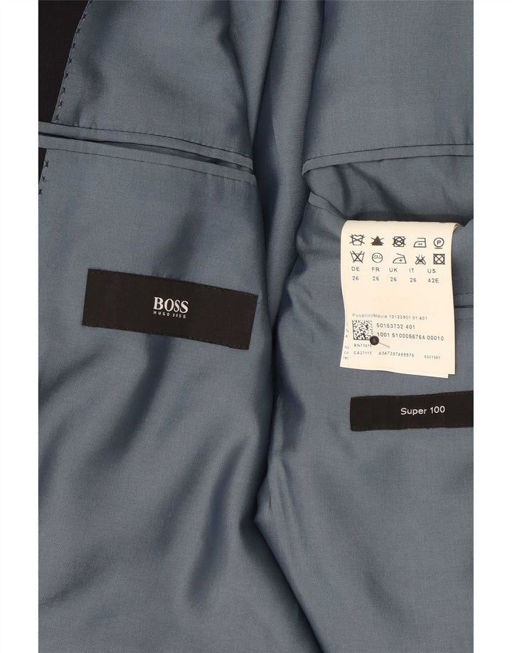 Hugo Boss Herren-Blazer mit 2 Knöpfen, US 42, XL, graue Wolle