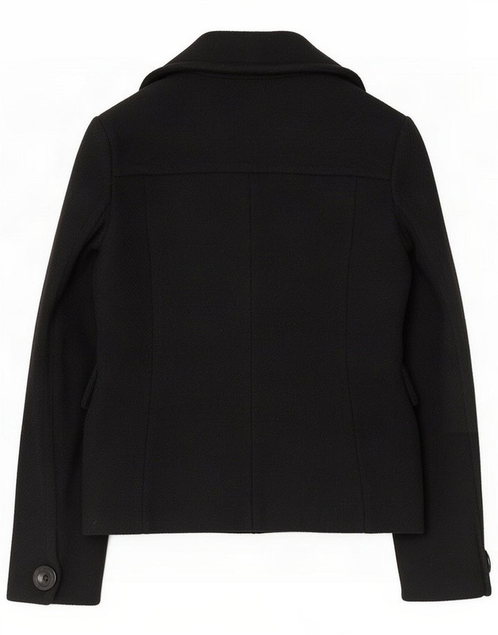 Ted Baker Damen Pea Coat Größe 3 Mittelschwarze Schurwolle