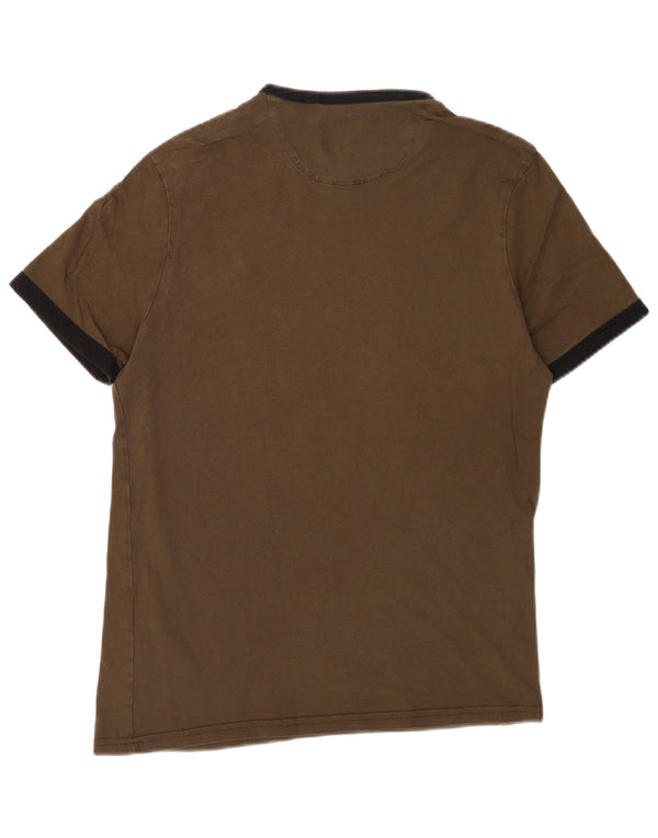 Lyle & Scott Herren T-Shirt-Oberteil aus mittlerer Khaki-Baumwolle