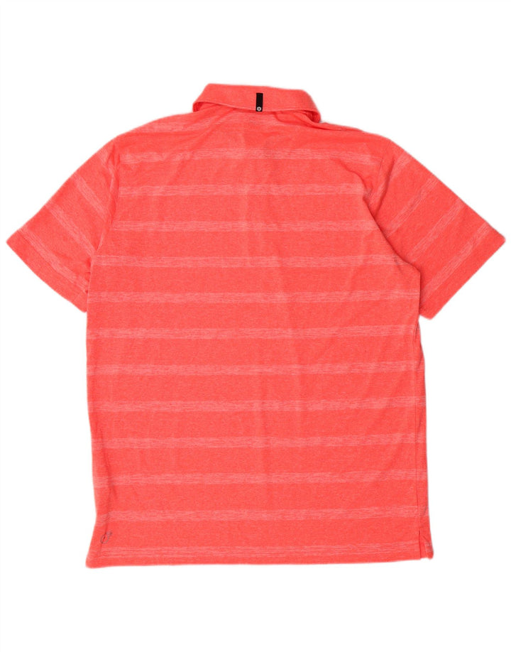 PUMA Herren-Poloshirt, groß, rosa gestreift, Polyester