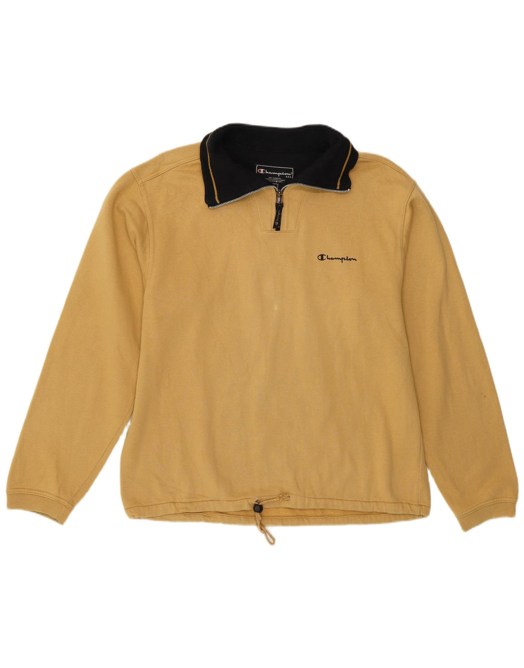 CHAMPION Herren-Sweatshirt mit Reißverschluss am Hals, groß, beige Baumwolle