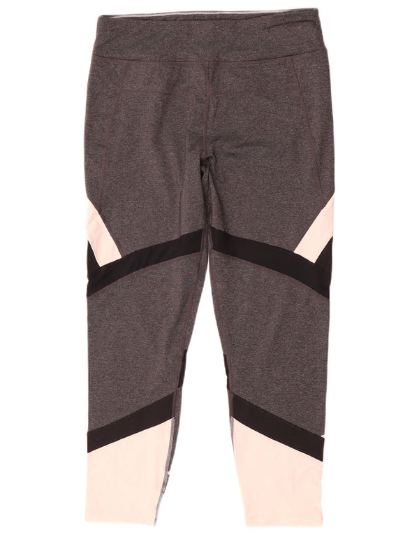 Calvin Klein Damen Leggings UK 16 Large Grau Colourblock