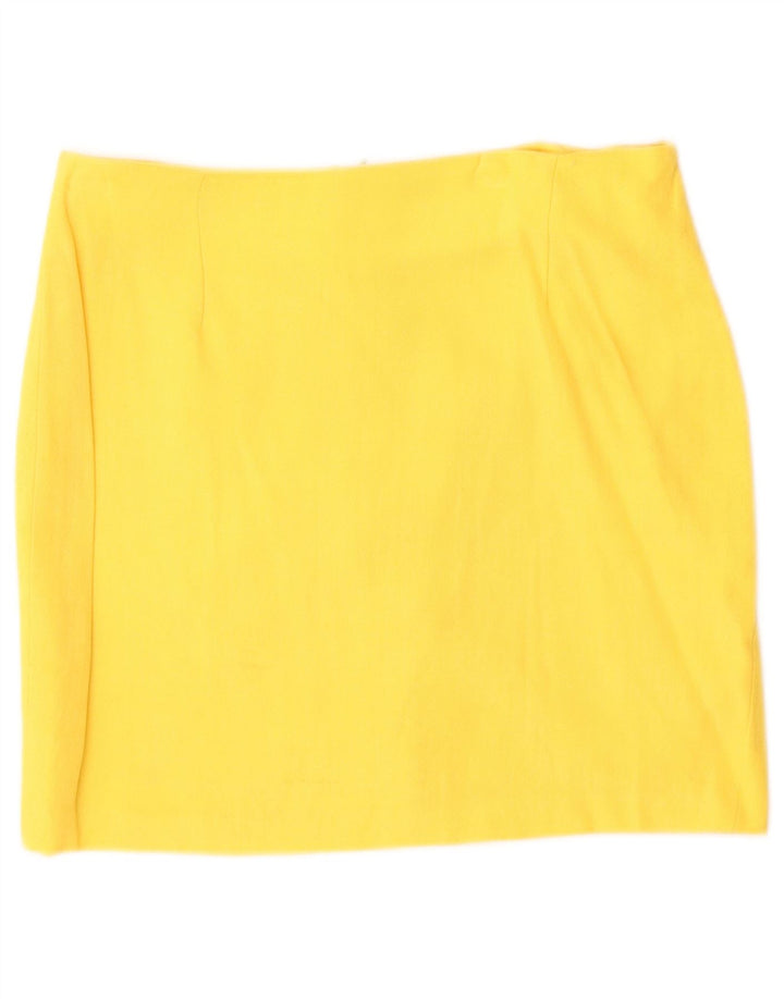 Le Group Damen 2-teiliges Rock-Set mit 6 Knöpfen, UK 12, Mittel W28, gelbe Wolle