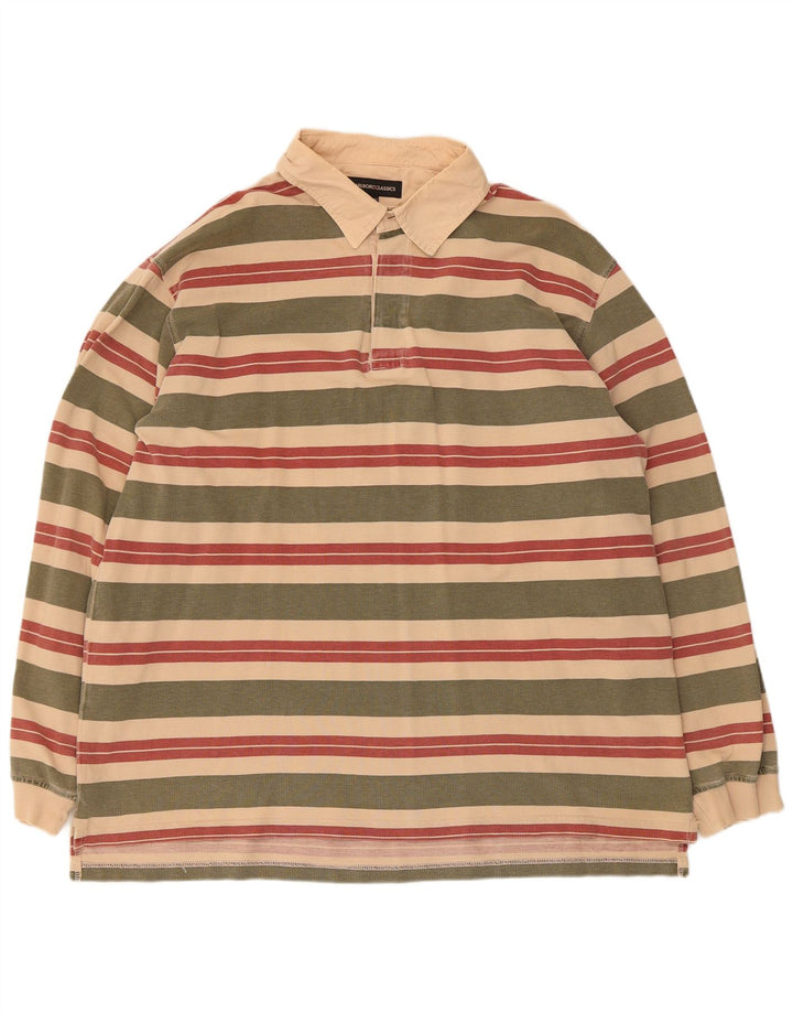 Marlboro Classics Herren-Langarm-Poloshirt 3XL, mehrfarbig gestreift