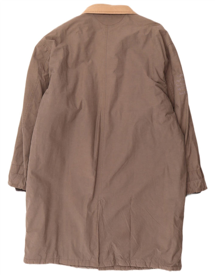 Vintage Herren gepolsterter Mantel UK 42 XL graue Baumwolle