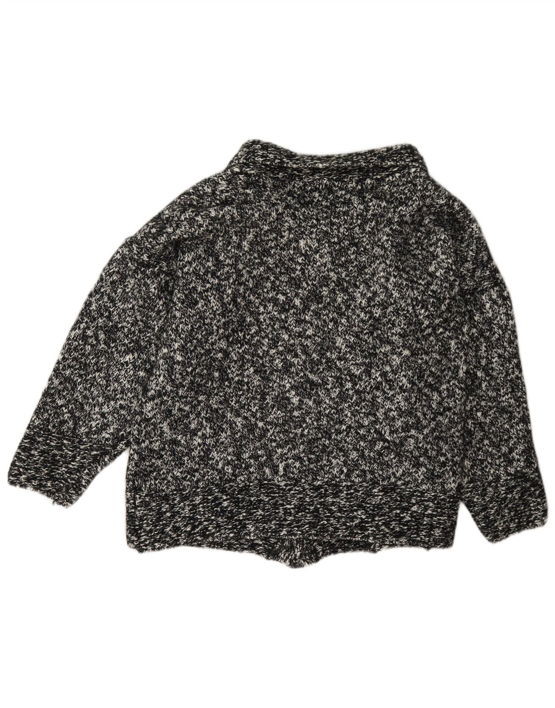 Blarney Damen-Cardigan-Pullover UK 14 Große schwarz gefleckte Wolle