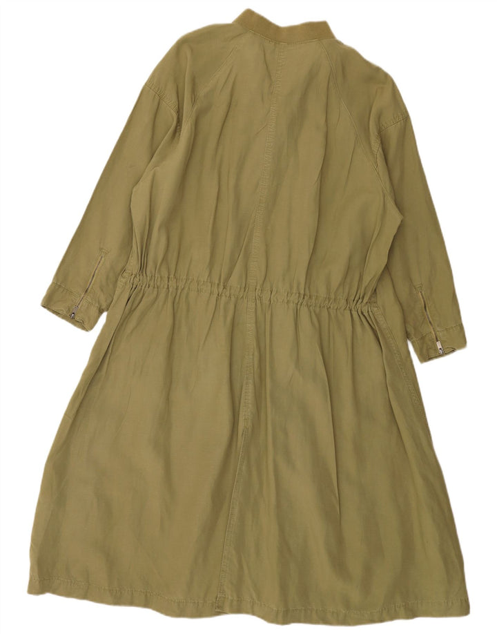 Zara Damen Übergroßer Mantel UK 14 Medium Khaki Lyocell