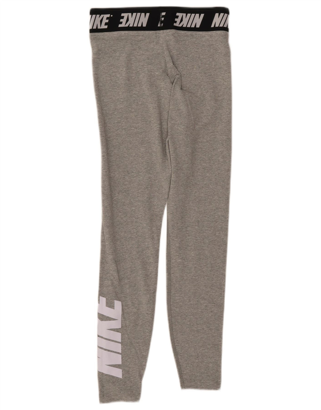 NIKE Damen Grafik-Leggings UK 8 Small Graue Baumwolle