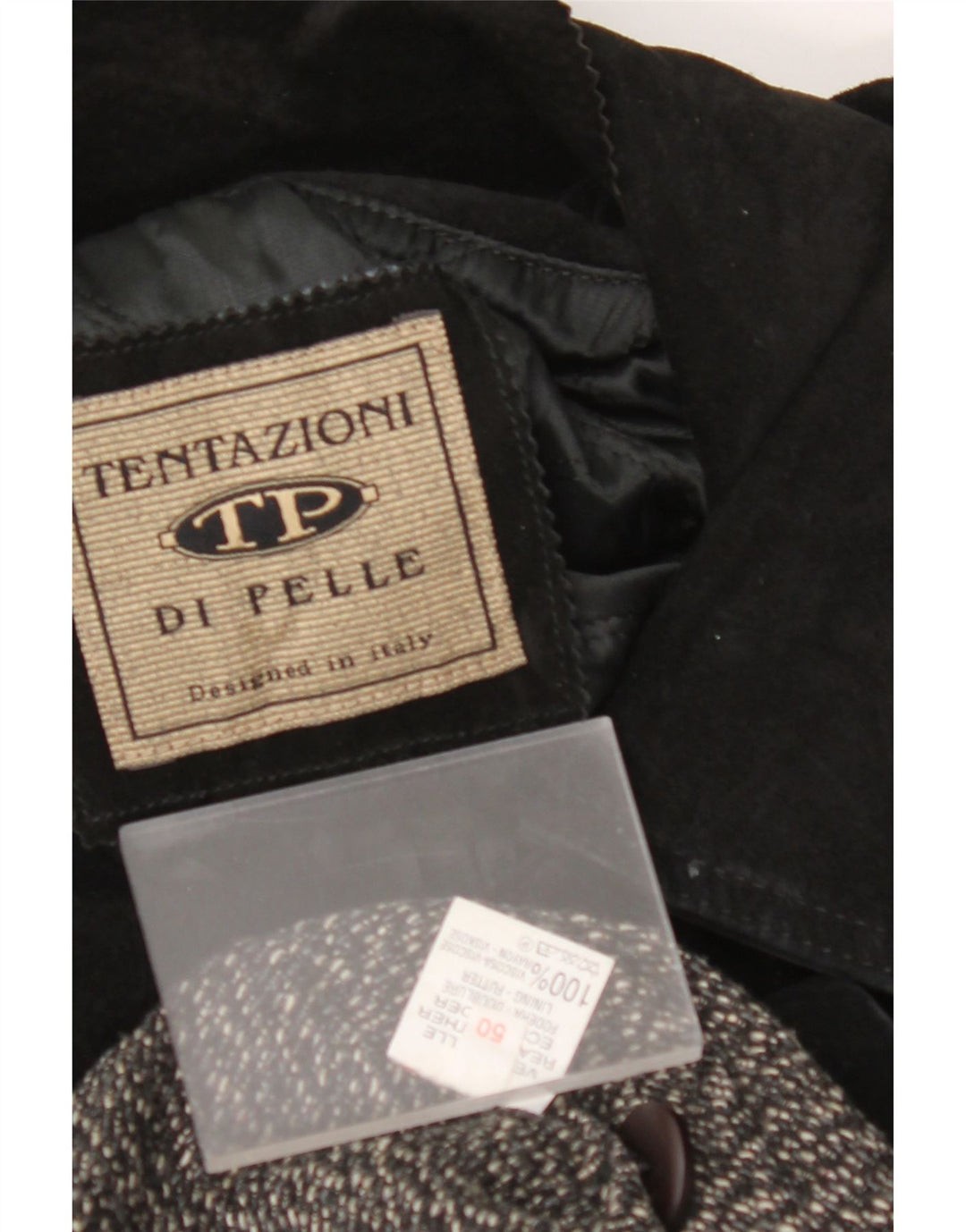 VINTAGE Herren Wildlederjacke IT 50 Großes schwarzes Leder