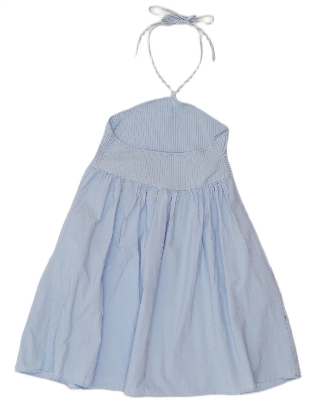 ZARA Damen Neckholder-Kleid UK 12 Mittelblau