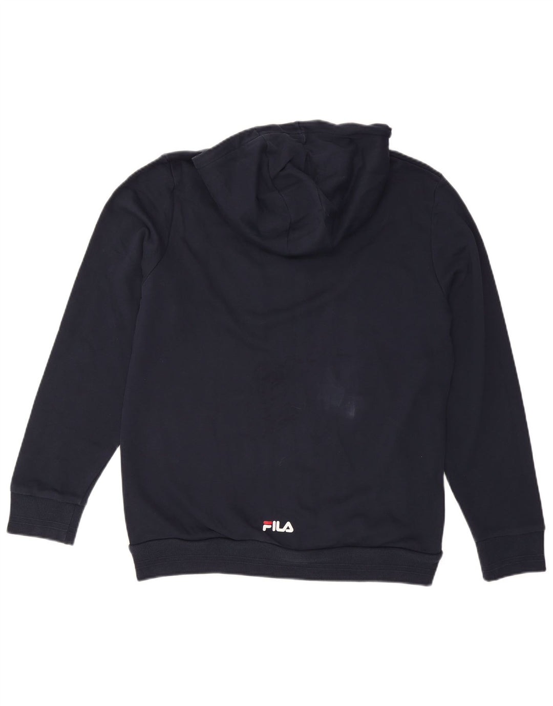 FILA Herren-Kapuzenpullover mit grafischem Reißverschluss, groß, marineblaue Baumwolle