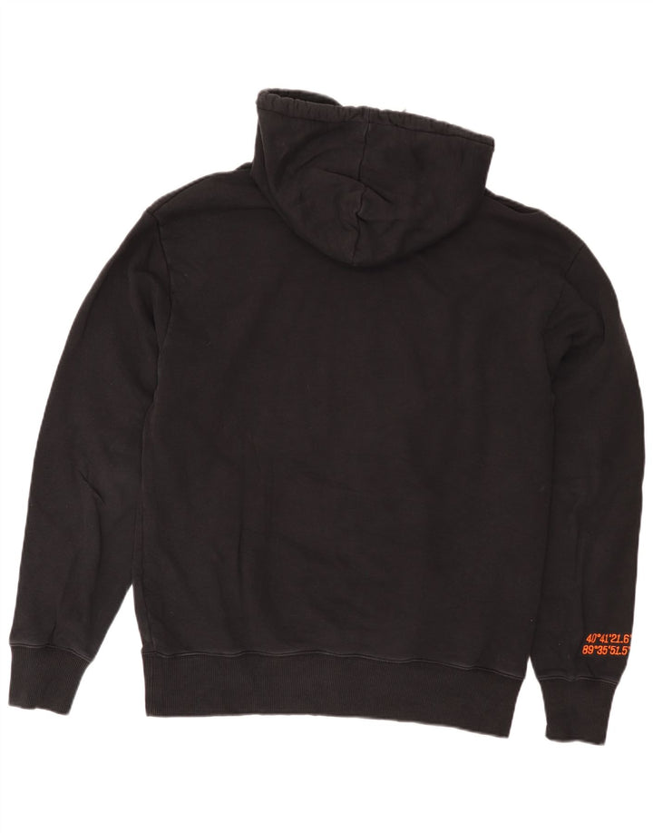 Caterpillar Herren-Kapuzenpullover aus mittelschwarzer Baumwolle