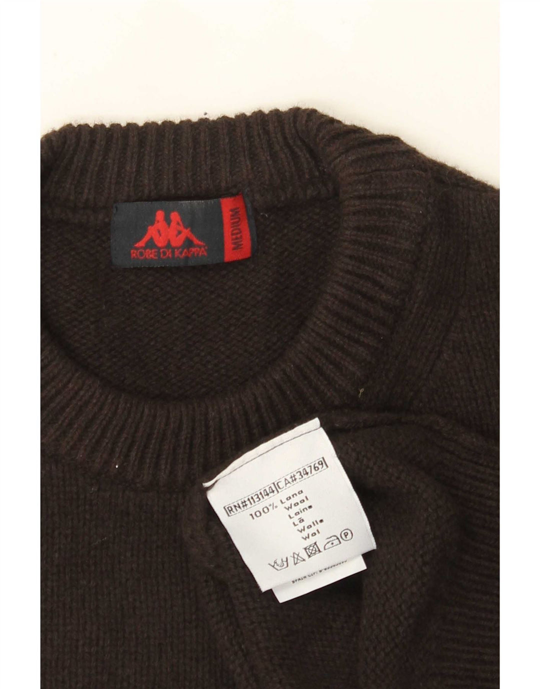 Kappa Herren-Pullover mit Rundhalsausschnitt, mittelbraune Wolle
