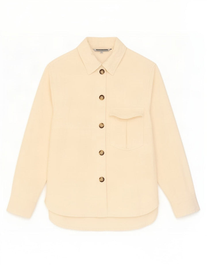 Zara Damen-Hemd UK 10 Small Beige Baumwolle