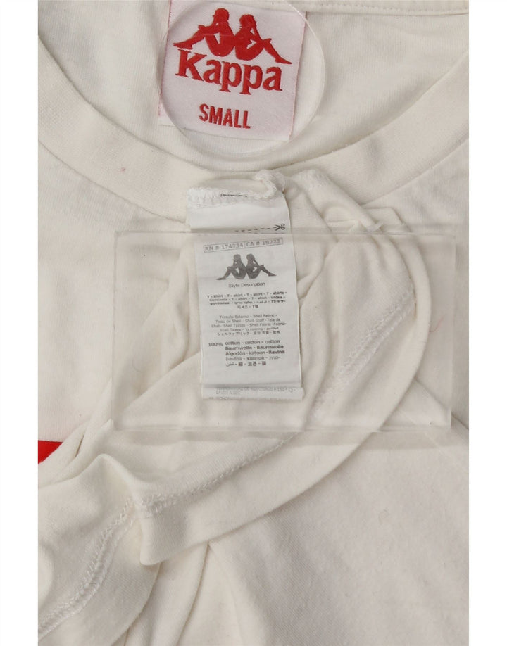 KAPPA Herren-T-Shirt mit Grafik, Größe S, weiße Baumwolle