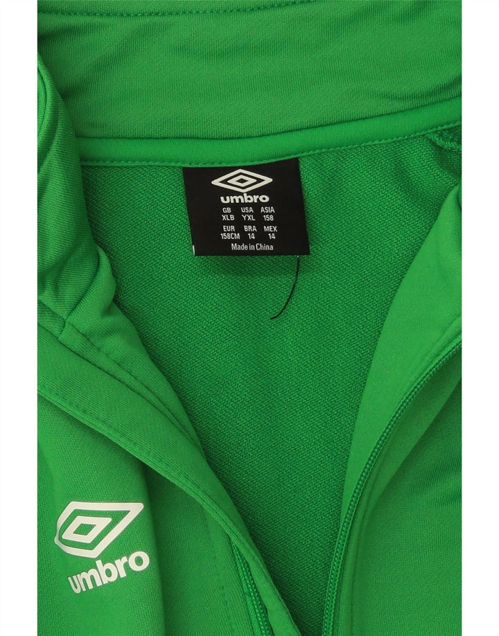 Umbro Jungen Grafik-Trainingsanzug-Top-Jacke, 13–14 Jahre, XL, grünes Polyester