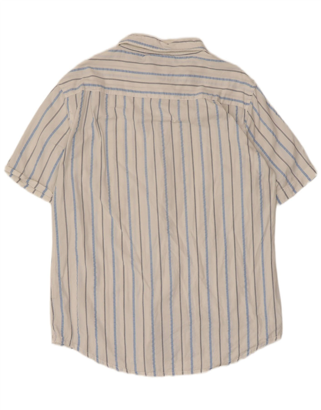 Fila Herren Kurzarmhemd, groß, weiß, Nadelstreifen