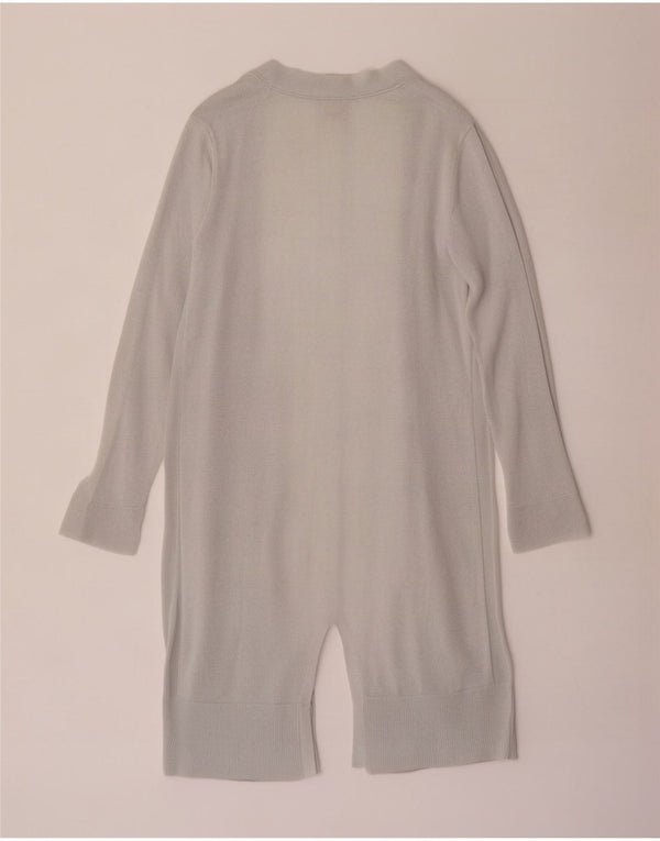 White Stuff Damen Longline Open Cardigan Pullover UK 12 Mittelgraue Viskose