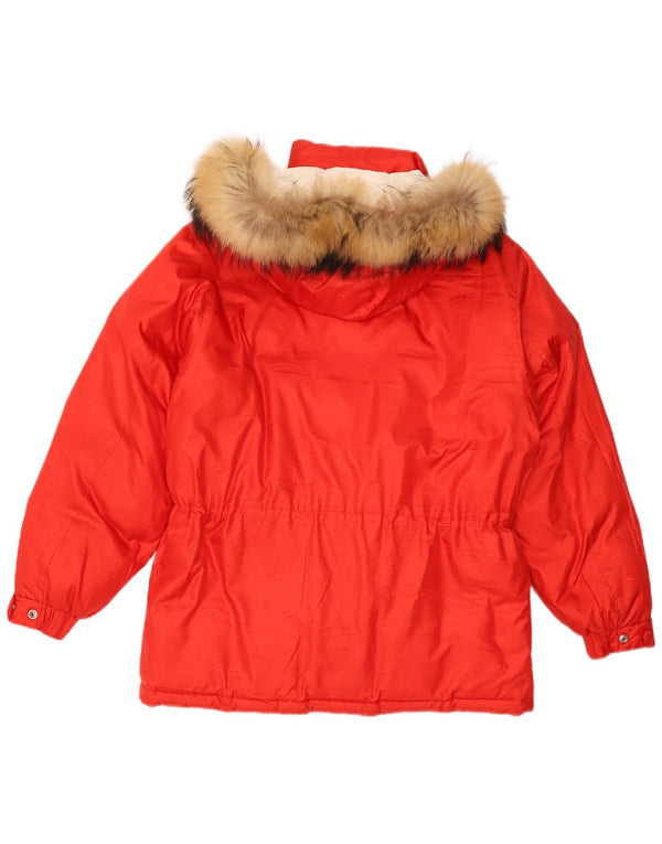 Belfe & Damen-Kapuzen-Übergröße, wattierte Jacke, IT 46, großes rotes Polyester