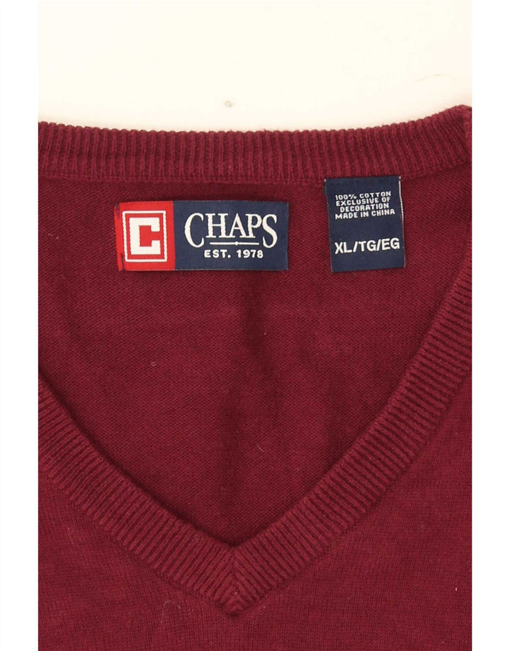 Chaps Herren Weste Tank Top XL Burgund Baumwolle