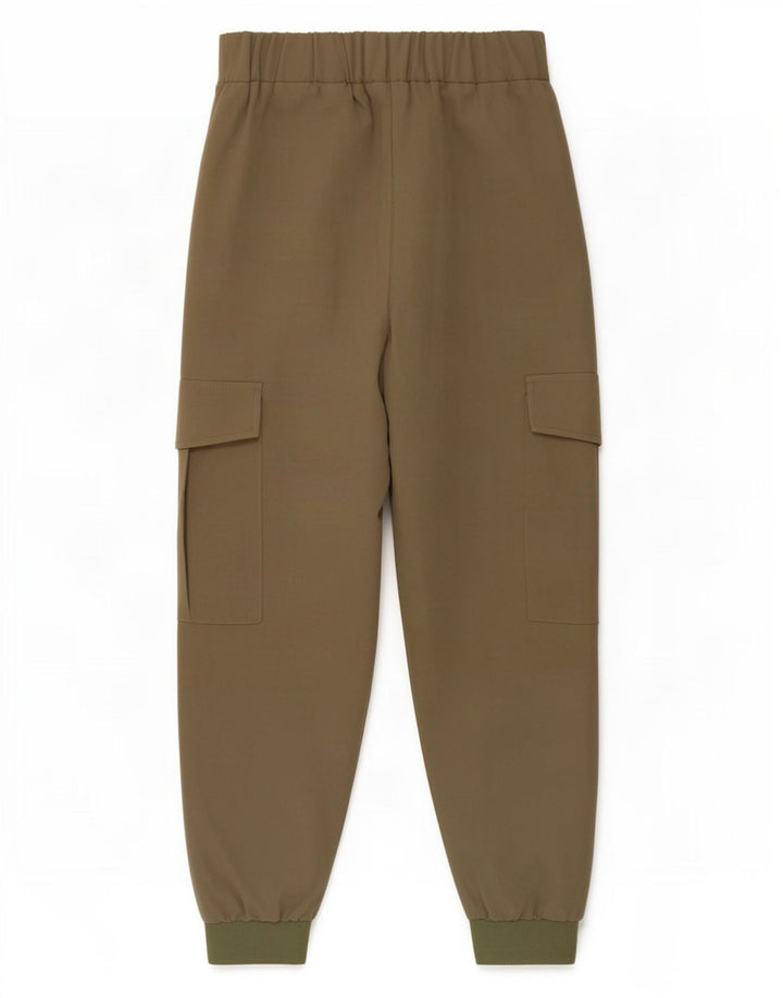 Zara Damen Jogger-Cargohose, Größe S, W26, L26, Khaki, Polyester