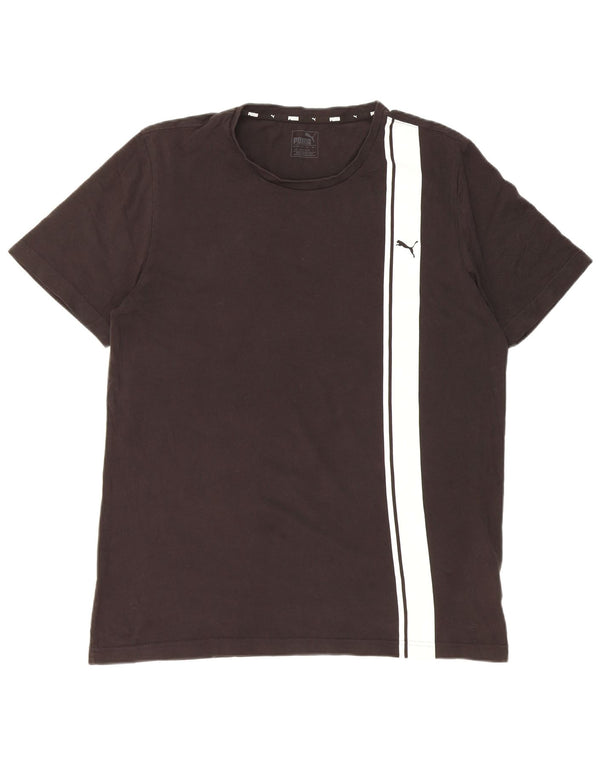 Puma Herren T-Shirt Top Large Schwarz Colourblock Baumwolle