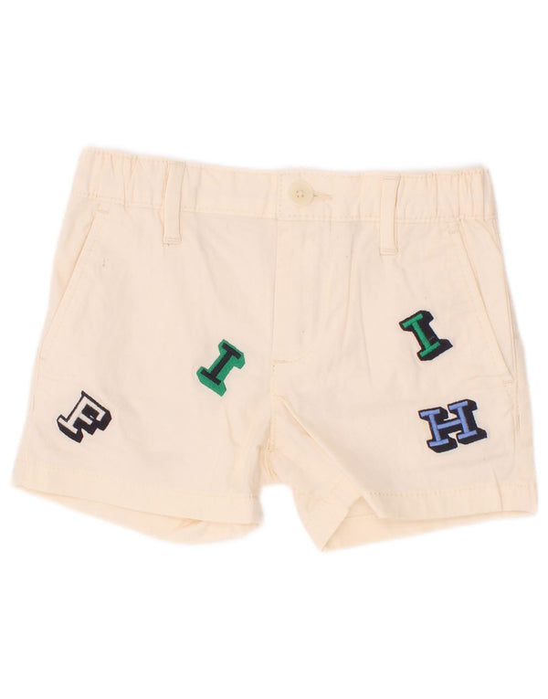 Tommy Hilfiger Baby-Jungen-Chinoshorts mit Grafik, 12–18 Monate, W20, beige Baumwolle
