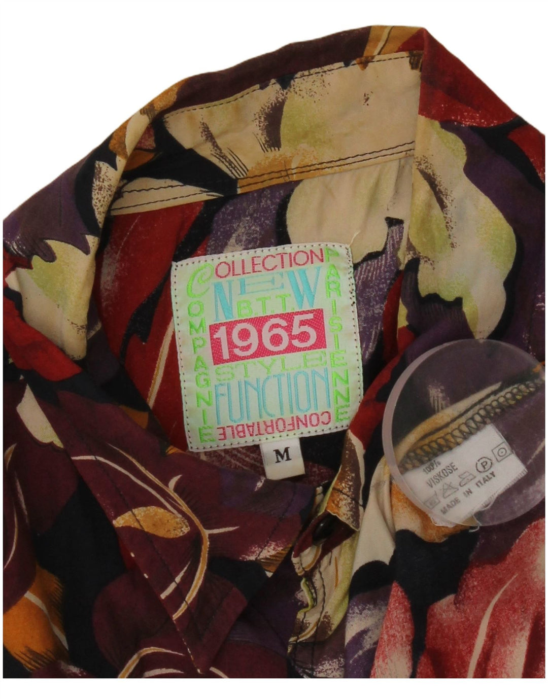 Vintage Herren Hawaii-Kurzarmshirt Medium Mehrfarbig geblümt
