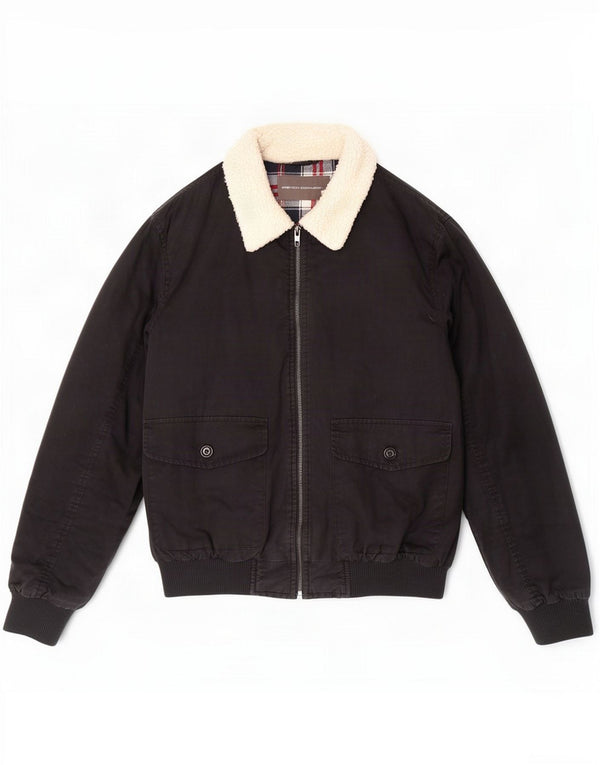 French Connection Herren Bomberjacke UK 36 Small Schwarz Baumwolle