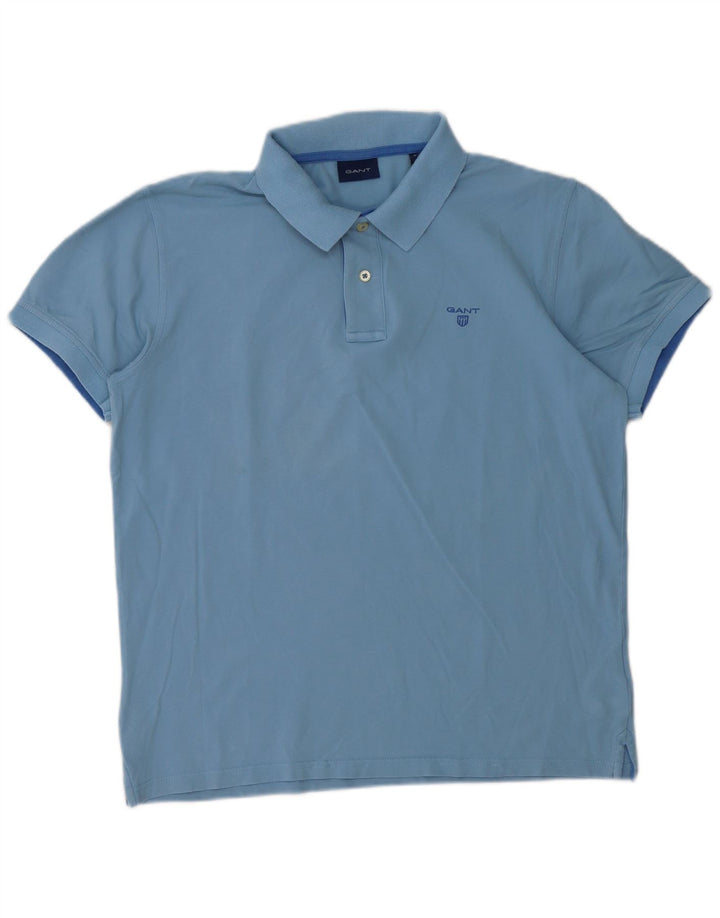Gant Herren-Poloshirt, große blaue Baumwolle