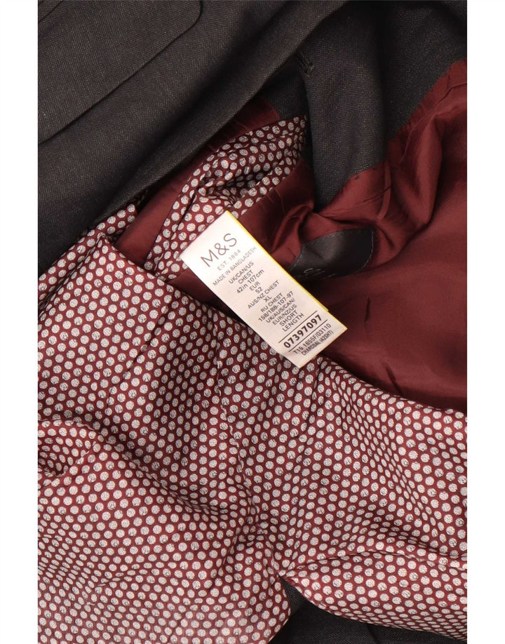 Marks & Spencer Herren-Blazer mit 2 Knöpfen, Gr. 42, Größe L, Grau, Polyester