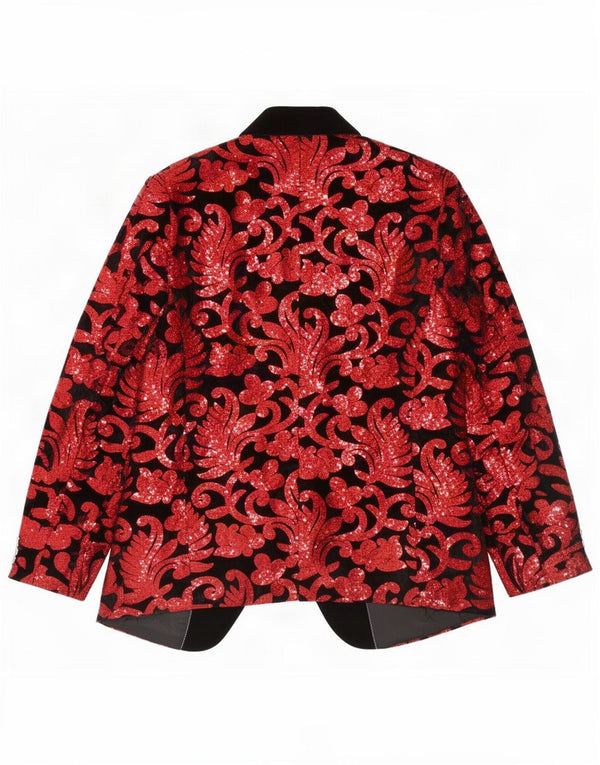 Vintage Herren Blazer Jacke UK 40 Großes rotes Paisley