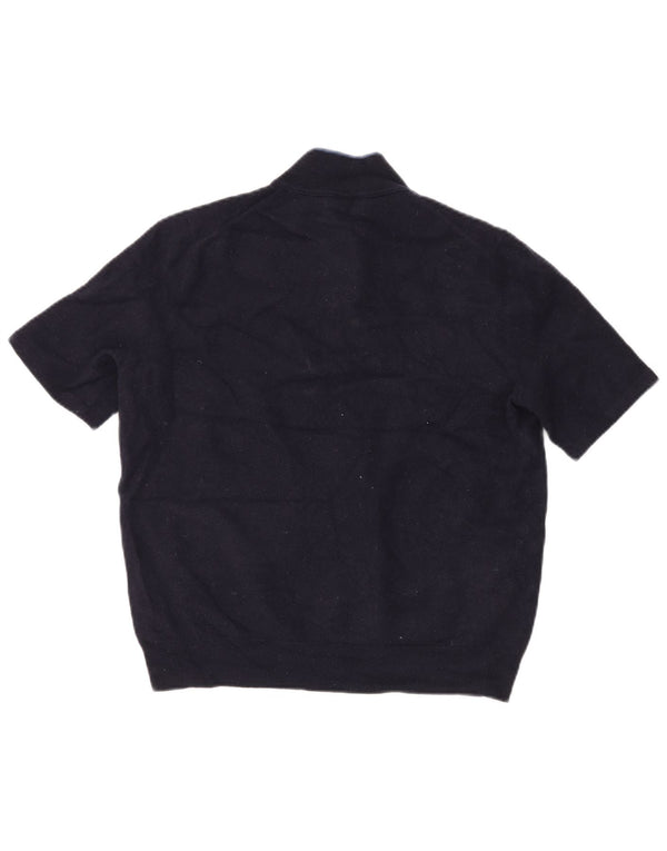 Hugo Boss Damen-Pullover mit Reißverschluss am Hals, UK 20 2XL, marineblaue Schurwolle